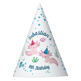 Chapeaux De Fêtes Casquette de fête d'anniversaire blanc Axolotl sou