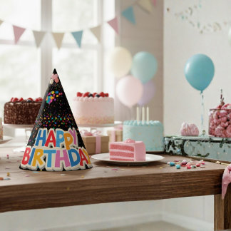 Chapeaux De Fêtes casquette de fête d'anniversaire noir coloré