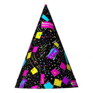 Chapeaux De Fêtes Casquette de la fête d'anniversaire de Retro Neon