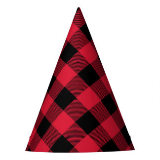 Chapeaux De Fêtes Casquette de la fête de Plaid du Buffalo rouge et 