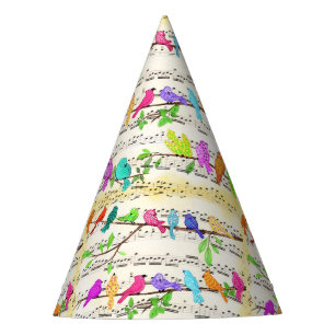 Chapeaux De Fêtes Casquette de la fête des oiseaux musicaux colorés 