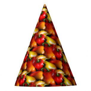Chapeaux De Fêtes Casquette de la fête des poivrons rouges et jaunes
