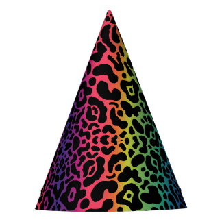 Chapeaux De Fêtes Casquette de la fête du léopard arc-en-ciel