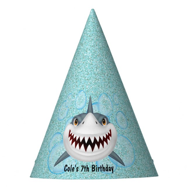 Chapeaux De Fêtes Casquette de la Parties scintillant Kids Shark Aqu (Devant)