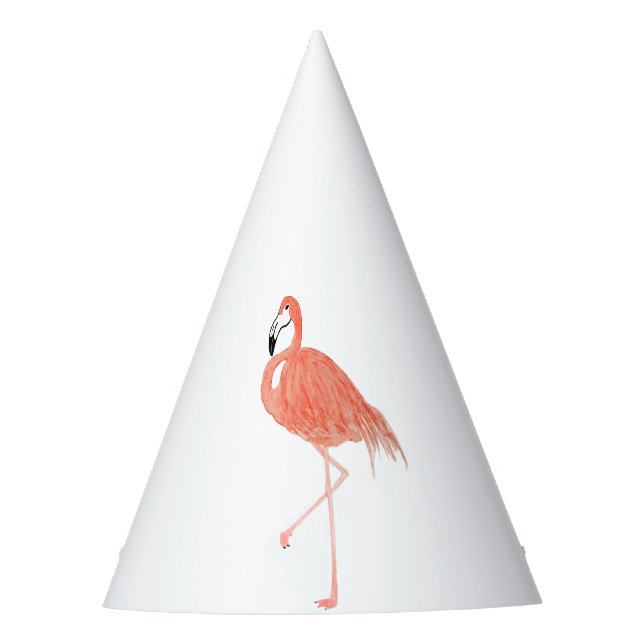 Chapeaux De Fêtes Casquette de partie d'aquarelle de Flamant rose (Devant)