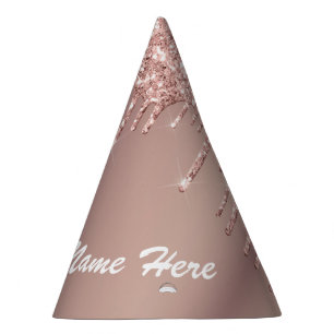 Chapeaux De Fêtes Casquette de partie de texte personnalisé Rose Gol