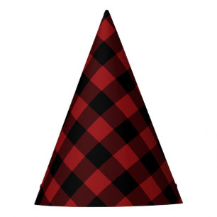 Chapeaux De Fêtes Casquette du parti Red Plaid