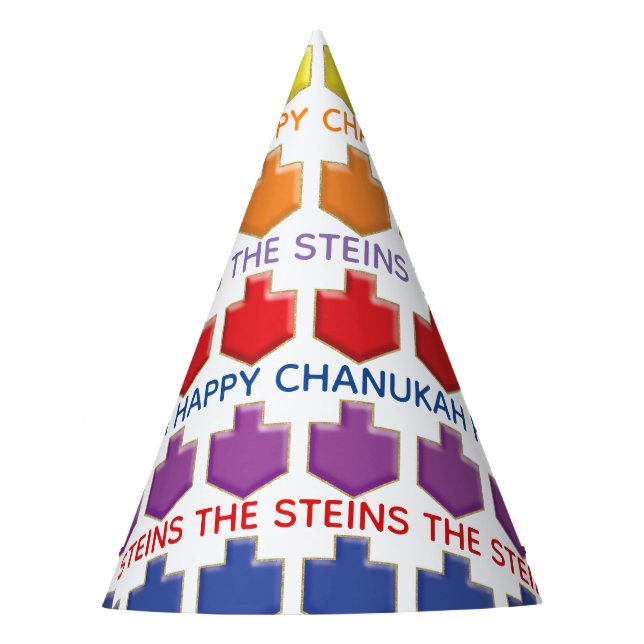 Chapeaux De Fêtes Casquette Hanoukka "3D Dreidels" (Devant)