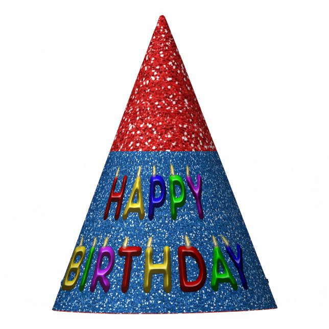 Chapeaux De Fêtes Casquette rouge et bleu fait sur commande de fête (Devant)