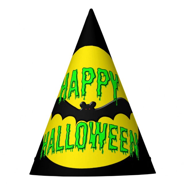 Chapeaux De Fêtes Casquettes de fête - Batty "Happy Halloween" (Devant)