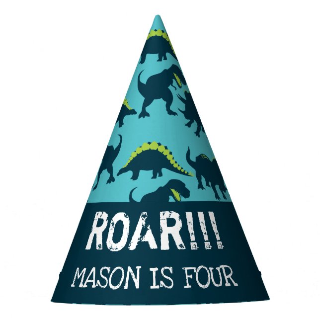Chapeaux De Fêtes Casquettes de fête d'anniversaire de Dinosaur (Devant)