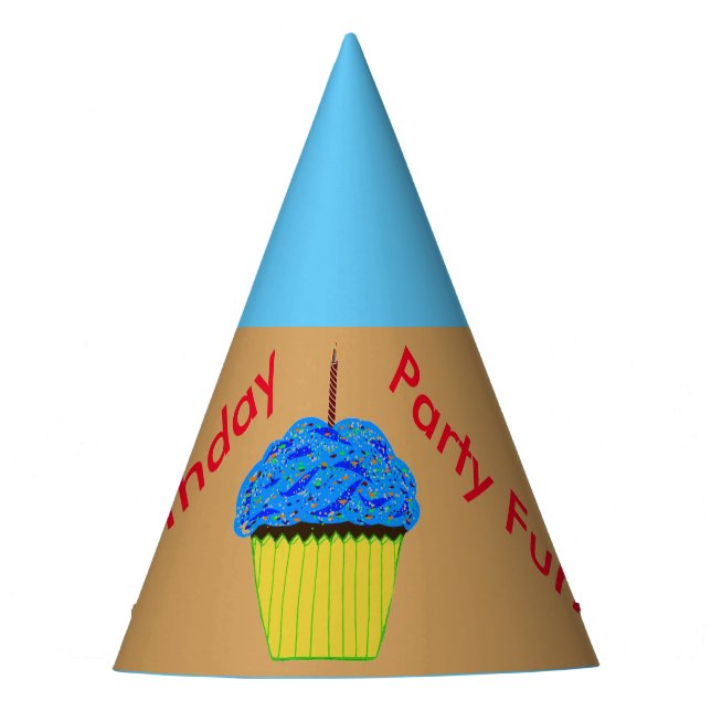 Chapeaux De Fêtes Casquettes du Blue Cupcake Balloons Party (Devant)