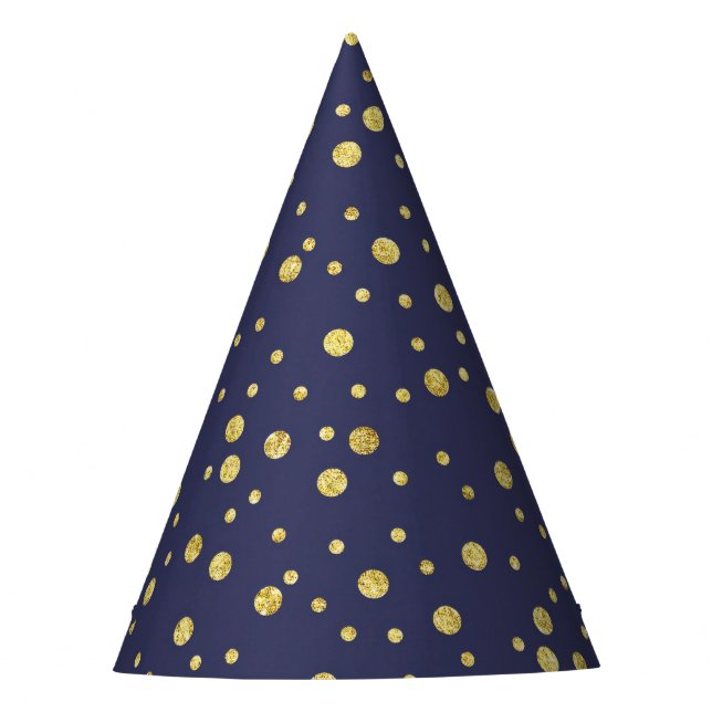 Chapeaux De Fêtes Casquettes du Parti Motif Pois bleu bleu marine (Devant)