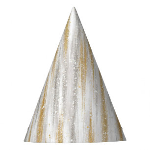 Chapeaux De Fêtes Célébration Nouvel An Argent Or Rayures