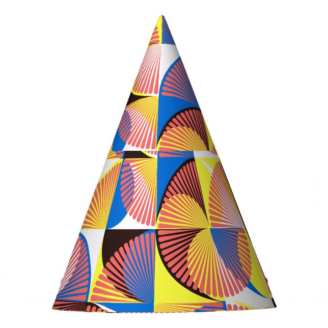 Chapeaux De Fêtes Cercles du milieu du siècle, rayures, tuiles vinta (Devant)