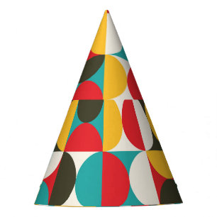 Chapeaux De Fêtes Cercles rétro : Motif Hipster coloré.