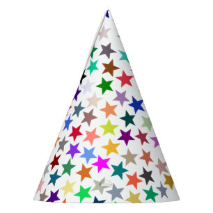 Chapeaux De Fêtes C'est un Rainbow Party, Multi-Coloured Stars Motif