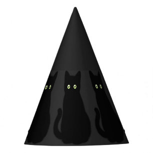 Chapeaux De Fêtes Chat noir, chaton mignon, plaisir spottaculaire
