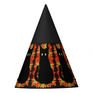 Chapeaux De Fêtes Chat noir, Feuilles d'automne motif, Halloween amu