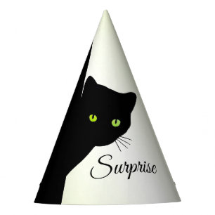 Chapeaux De Fêtes Chat noir teint vert Surprise