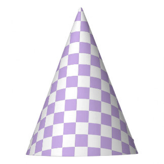 Chapeaux De Fêtes Checkered Lavender and White