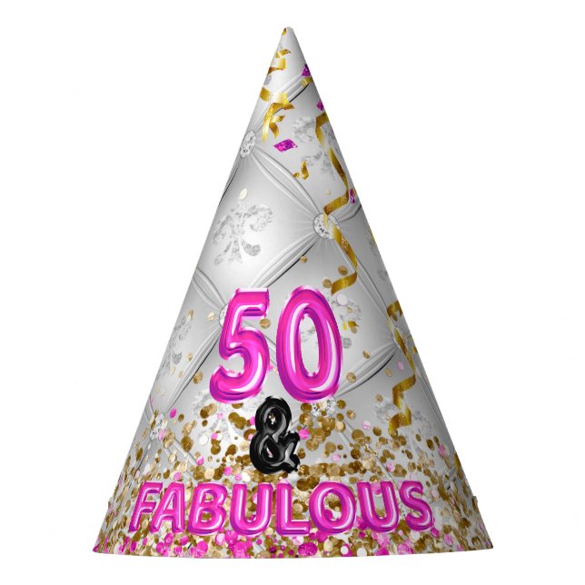 Chapeaux De Fêtes Chic Parties scintillant Glam 50 Fabuleux 50e anni (Devant)