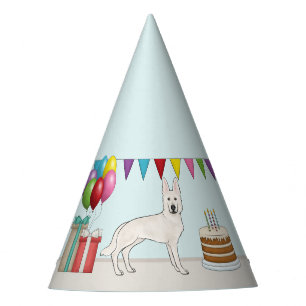 Chapeaux De Fêtes Chien de berger blanc suisse Anniversaire coloré