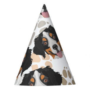 Chapeaux De Fêtes Chien de montagne de Bernese de motif de pattes de