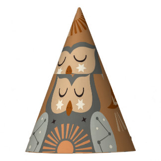 Chapeaux De Fêtes Chouette céleste et lièvre : Motif mystique