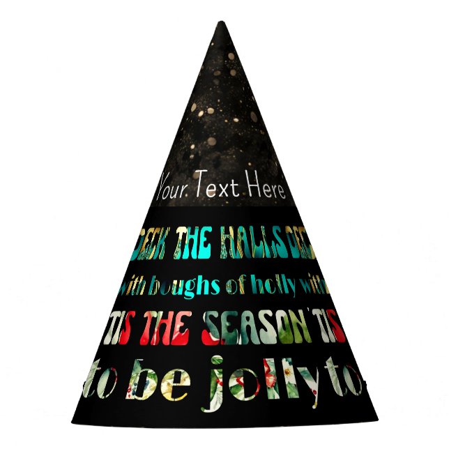 Chapeaux De Fêtes Christmas Deck The Halls Festive Faux Sparkle (Devant)