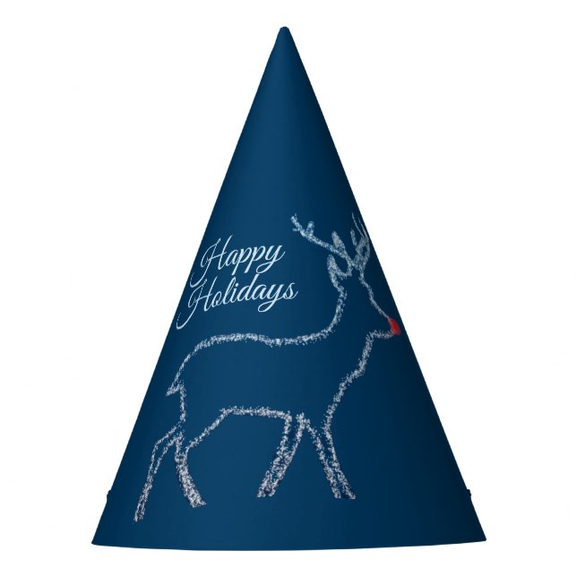 Chapeaux De Fêtes Christmas Party Reindeer Blue Sky Shiny Stars (Devant)