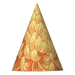 Chapeaux De Fêtes Chrysanthèmes japonais : motif floral jaune.