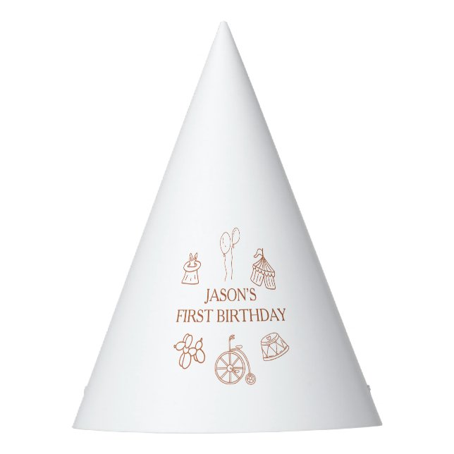 Chapeaux De Fêtes Cirque d'anniversaire pour le premier anniversaire (Devant)