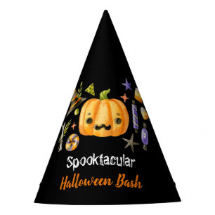 Chapeaux De Fêtes Citrouille Spooktacular Halloween Bash Party Noir