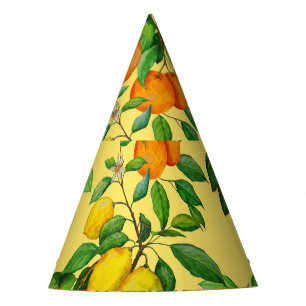 Chapeaux De Fêtes Citrus, poire, cerise : aquarelle.