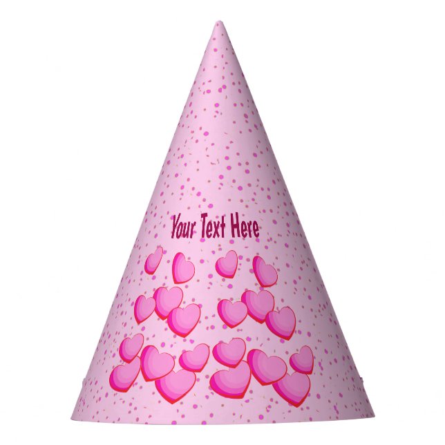 Chapeaux De Fêtes Cluster festif de Hot Pink Hearts sur Pois (Devant)