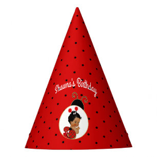 Chapeaux De Fêtes Coccinelle Afro-Américaine Bébé Fille Rouge & Noir