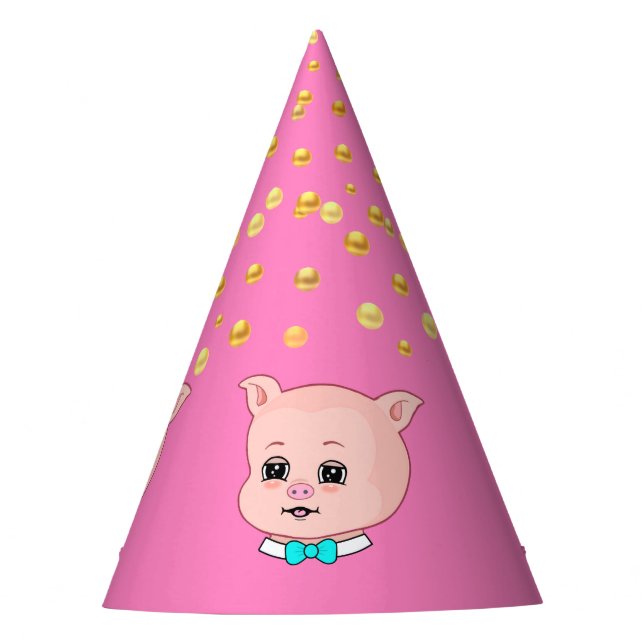 Chapeaux De Fêtes Cochon et confetti (Devant)