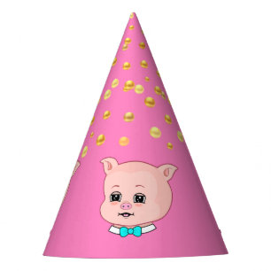 Chapeaux De Fêtes Cochon mignon & Confettis