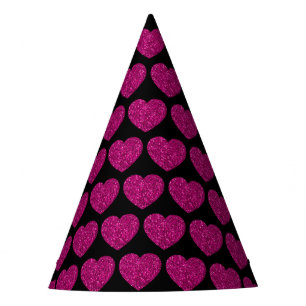 Chapeaux De Fêtes Coeur rose chaud faux parties scintillant scintill