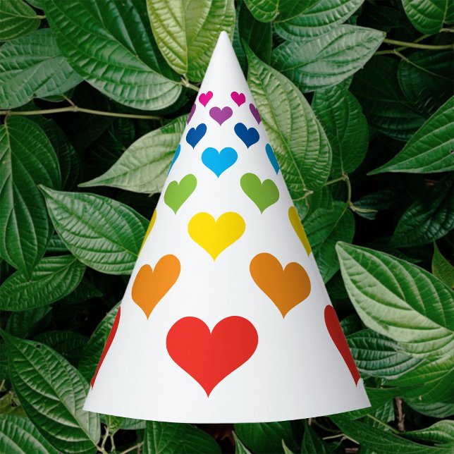 Chapeaux De Fêtes Coeurs joyeux (Rainbow Hearts Party Hat)