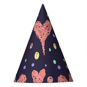 Chapeaux De Fêtes Coeurs motifs Fille colorée Moderne Cute