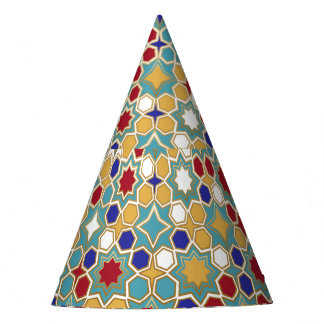 Chapeaux De Fêtes Colorée mosaïque islamique Motif sans couture