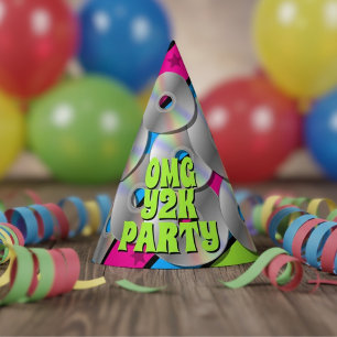 Chapeaux De Fêtes Colorful Retro CD de musique Y2K Pop Art Party Cas