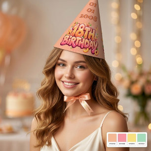 Chapeaux De Fêtes Cône de célébration personnalisé pour un 18e anniv