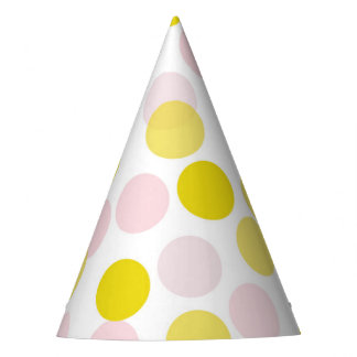 Chapeaux De Fêtes Confetti Pois rose et jaune