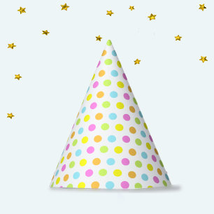Chapeaux De Fêtes Confettis colorés sur fond blanc