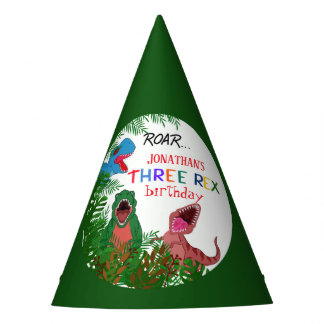 Chapeaux De Fêtes Cool Kid's Three Rex Anniversaire Jurassique