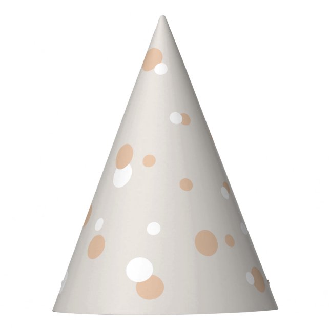 Chapeaux De Fêtes Coral rose et blanc Confetti beige (Devant)