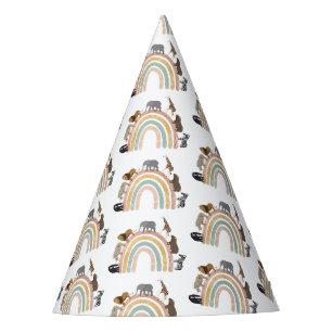 Chapeaux De Fêtes Couleurs de terre Arc-en-ciel Jungle Animaux Motif